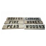12 Painted Wooden Market Signs