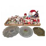Snowman Figurines and Decorative Plates