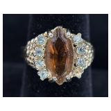 Ladies 18 KT Gold Cocktail  Ring - sz 8