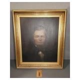Oil Portrait of Man With Photograph Included