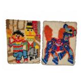 Handmade Latch Hook Wall Hangings