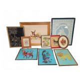 Framed Needlework and Embroidery Art Lot