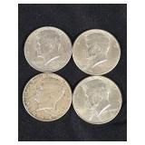 1964 Kennedy Half Dollar Silver Coins Lot of 4