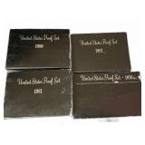 (4) US Proof Sets: 1976, 1980, 1981, 1982