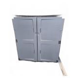 Gray Plastic Storage Cabinet With Shelves
