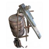 Vintage Barrel, Saws, Clamp, Grinder