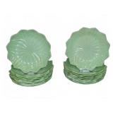 16 Vintage Jadeite Shell Plates