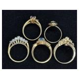 (5) Ladies 14 KT Gold Rings