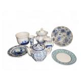 Blue and White Ceramic Tableware Lot