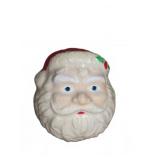 Plastic Santa Claus Wall Plaque with Holly Accent