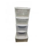 5 White Plastic Storage Drawers