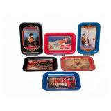 6 Vintage Budweiser Metal Tip Trays