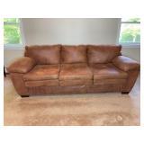 Faux Leather Three-Cushion Sofa 88x45x32