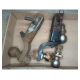 Two Metal Trailer Hitch Ball Mounts & Two Balls