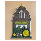 John Deere Cast Iron Wall Hook Barn and Tractor