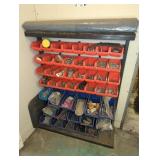 Plastic Bin Rack With Assorted Hardware Fasteners