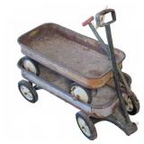 Two Vintage Radio Flyer And Trail Wagons
