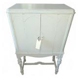 Vintage White Painted Wooden Cabinet With Shelf
