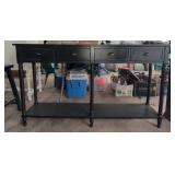 Black Wooden Console Table With Four Drawers