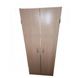 Light Wood Laminate Storage Cabinet With Shelves