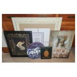 Framed Wall Art and Decorative Signs Lot