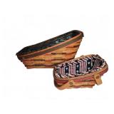 Longaberger Woven Baskets With Liners Set Of 2