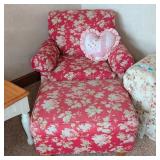 CR Laine Floral Club Chair With Ottoman