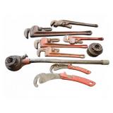 RIDGID Pipe Wrenches And Pipe Threader Set