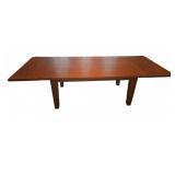 Solid Oak Farmhouse Dining Table With Leaves