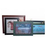 Carol Endres Signed Framed Folk Art Lithograph