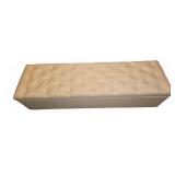 Tufted Linen Storage Bench Ottoman