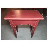 Rectangular Red Wooden Side Table