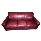 Leathercraft Red Leather Sofa Three Cushion