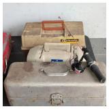 Fishing Tackle Boxes With Lures, Bobbers, Reel