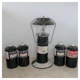 Coleman Propane Lantern With 4 Fuel Canisters