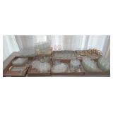 Vintage Clear and Gold Rim Glassware Set