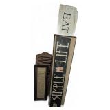 Five Decorative Wooden Wall Signs