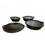Temp-tations Carved Willow Black Baking Set of 4