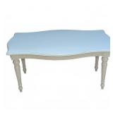 White Painted Wood Coffee Table With Floral Detail