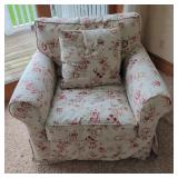 Floral Upholstered Armchair With Matching Pillow