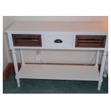 White Console Table With Three Drawers & Shelf