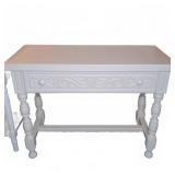 White Painted Wooden Console Table With Drawer