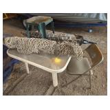 Folding Metal Chair, Rectangular Table, Hammock