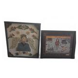 2 Folk ArtPieces, Angel Plaque by Thos. Webb