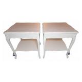White Painted Wood End Tables