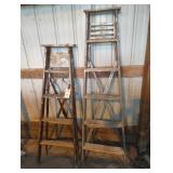 Wooden Step Ladders with Metal Braces