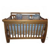 Wooden Baby Crib With Beatrix Potter Bedding Set