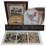 Framed Wall Art And Decorative Signs Lot