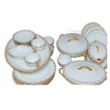Vintage Floral and Gold Trimmed China Dinnerware