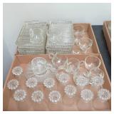 Clear Glass Snack Plates And Cups